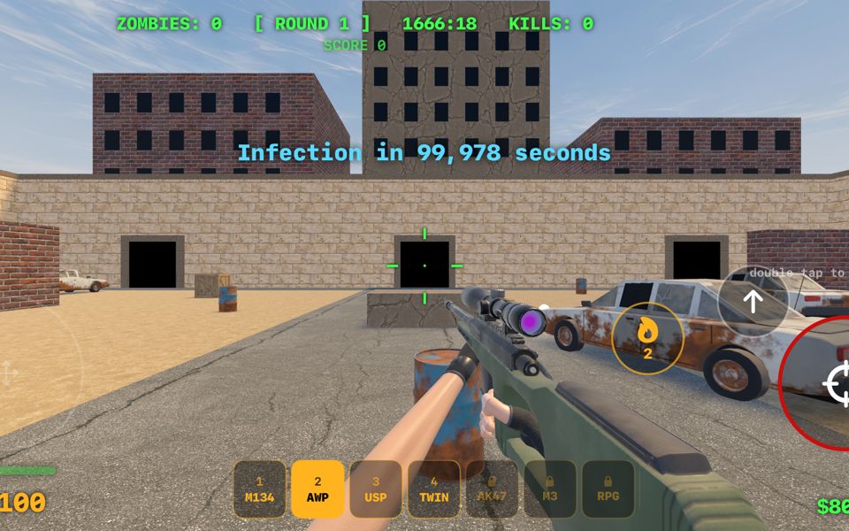 Sniper rifle in first person